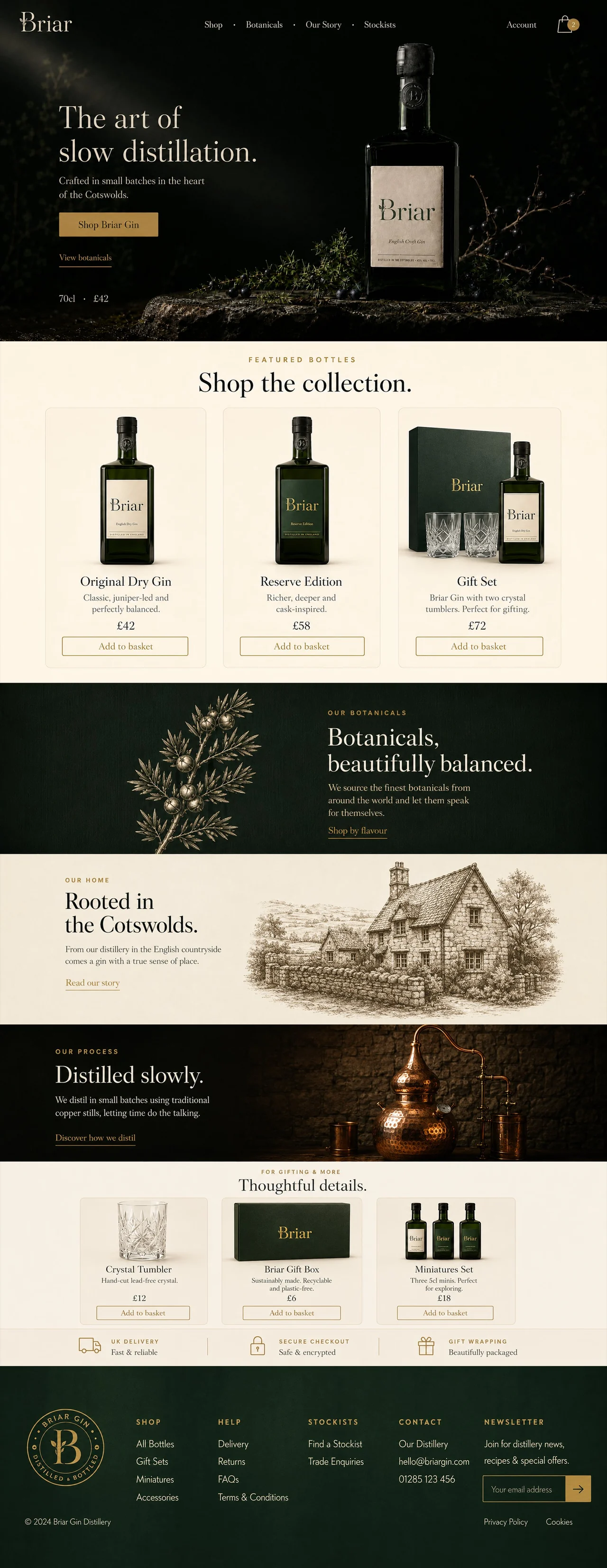 The new Briar website, full page